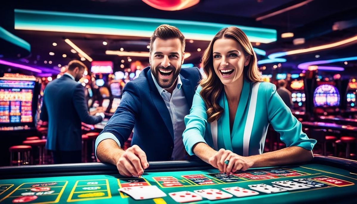 Studio dealer langsung dengan meja blackjack dan kamera profesional
